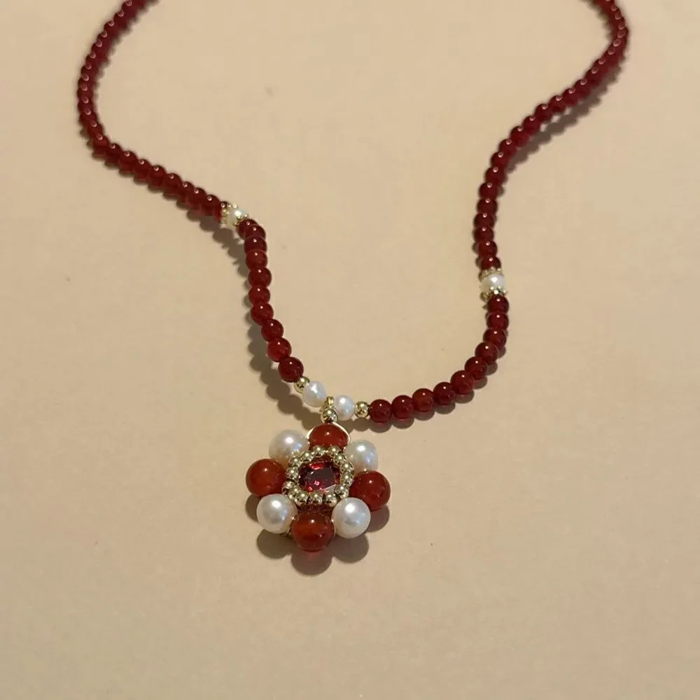 Vintage flower necklace N1236